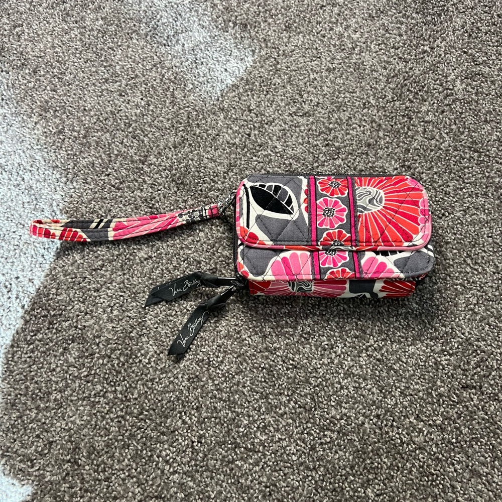 Vera Bradley Zip Around Wristlet in pattern Cherry Blossoms